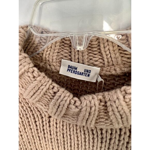 Baum und Pferdgarten Colorblock Chunky Knit Sweater in Taupe Multi  NWT - Size X - Picture 9 of 9